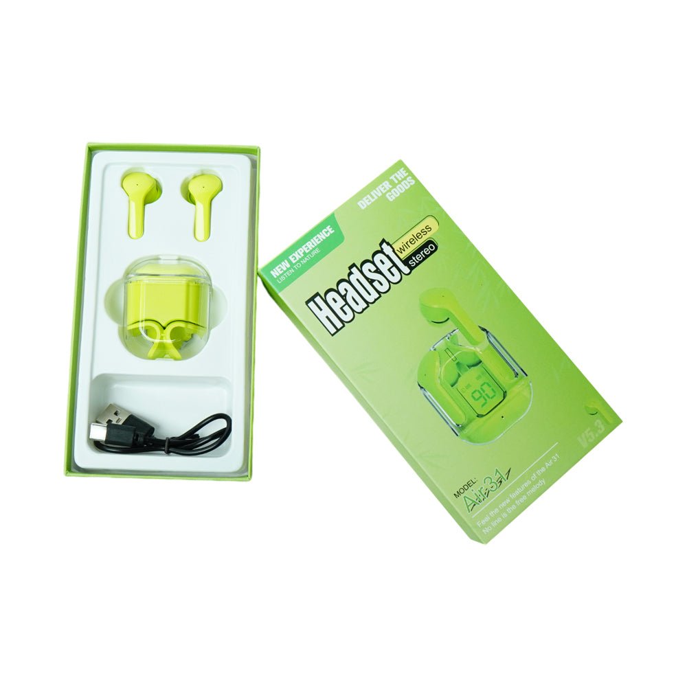 Air 31 Tws Original With Big Packing Transparent Earbuds Bluetooth 5.3v Green - Fussion Craft